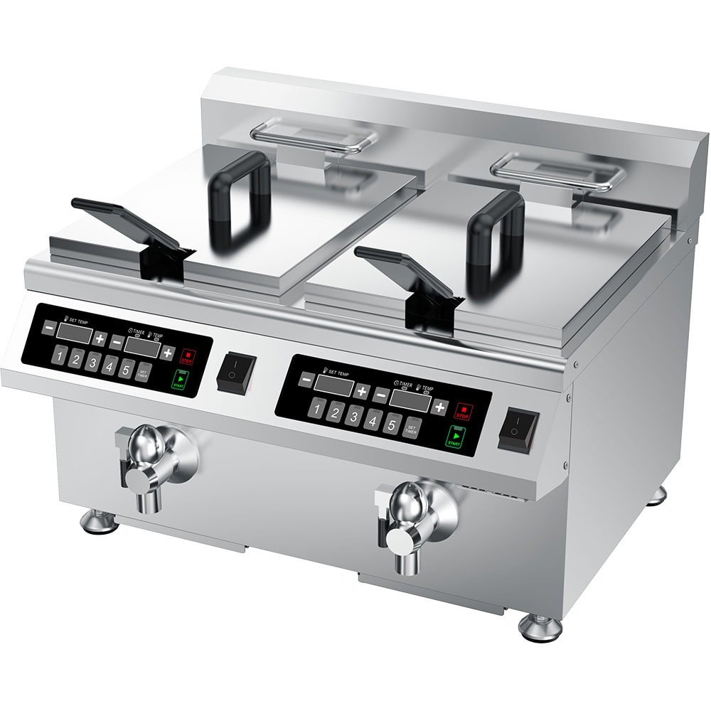 Frytownica indukcyjna, 2-komorowa, V 2x8, P 2x3.5 kW Stalgast 746782
