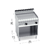 Płyta grillowa elektryczna gładka 800x714x900 Bertos E7FL8MP-2