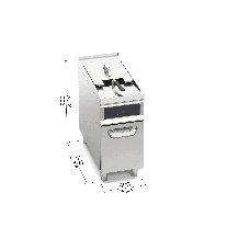 Frytownica elektryczna 22L 1-komorowa 400x900x900 Bertos SE9F22-4MSF