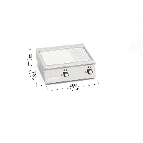 Płyta grillowa elektryczna 2/3 gładka + 1/3 ryflowana chromowana 800x730x280 Bertos SE7FM8B-2/CPD-BF