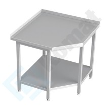 Stół przyścienny narożny 900x1000x600x700x850, AISI 304, Komat KST-004