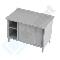 Stół przyścienny z drzwiami suwanymi 1700x700x850, AISI 304, Komat KST-022