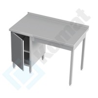 Stół przyścienny otwarty z szafką 1300x600x850, AISI 304, Komat KST-032