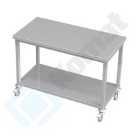 Stół jezdny z półką 1200x700x850, AISI 304, Komat KST-041