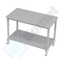 Stół jezdny z półką 1300x700x850, AISI 304, Komat KST-041