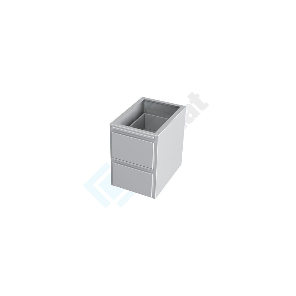 Blok 2-szuflad podwieszany 420x590x600, AISI 304, Komat KST-054