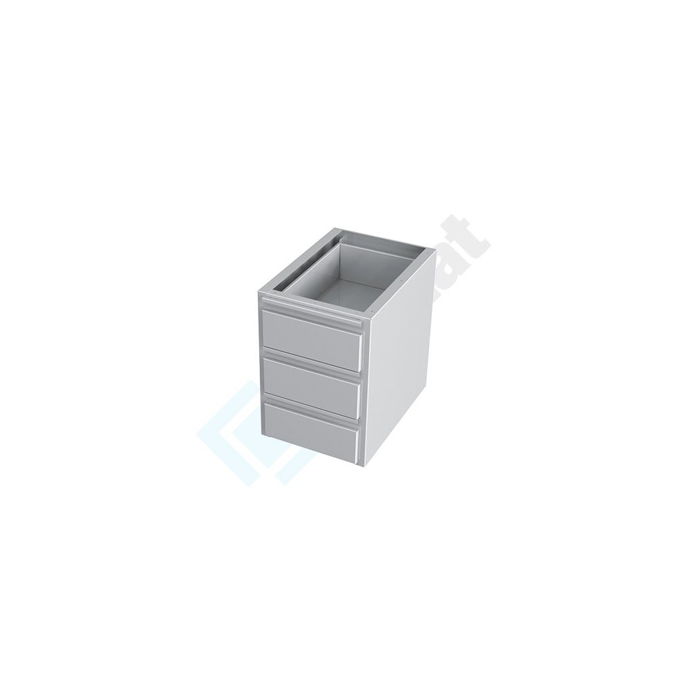 Blok 3-szuflad podwieszany 420x590x600, AISI 304, Komat KST-055