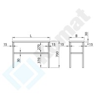 Nadstawka podwójna nad stół 1400x400x700, AISI 304, Komat KNT-062