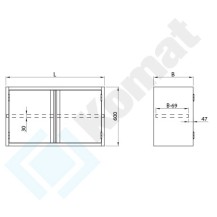 Szafka wisząca z drzwiami skrzydłowymi 1100x300x600, AISI 304, Komat KGT-082