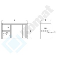 Szafka wisząca z drzwiami suwanymi 1000x300x600, AISI 304, Komat KGT-083