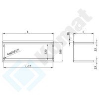 Półka wisząca podwójna 1400x400x386, AISI 304, Komat KPT-095