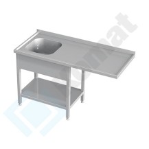 Stół ze zlewem i półką 1700x700x850, AISI 304, Komat KST-141