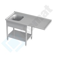 Stół ze zlewem i półką 1700x700x850, AISI 304, Komat KST-141