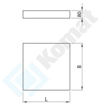 Kloc rozbiorowy polietylenowy 500x400x80, AISI 304, Komat KST-072