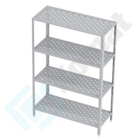 Regał skręcany perforowany 1300x400x1800, AISI 304, Komat KRT-311