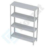 Regał skręcany 1300x400x1800, AISI 304, Komat KRT-312