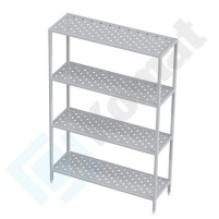 Regał perforowany 1000x600x1800, AISI 304, Komat KRT-314