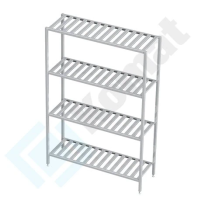 Regał gretingowy 1000x400x1800, AISI 304, Komat KRT-315