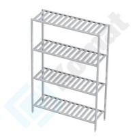 Regał gretingowy 1400x400x1800, AISI 304, Komat KRT-315