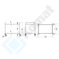 Wózek kelnerski 2-poziomowy 900x500x850, AISI 304, Komat KWT-402