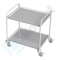 Wózek kelnerski 2-poziomowy 800x600x850, AISI 304, Komat KWT-402