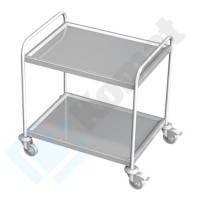 Wózek kelnerski 2-poziomowy 800x600x850, AISI 304, Komat KWT-402