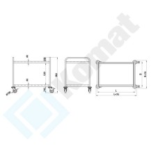 Wózek kelnerski 2-poziomowy 800x600x850, AISI 304, Komat KWT-402