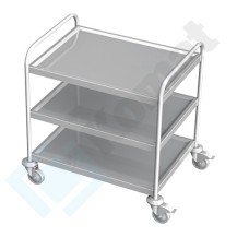 Wózek kelnerski 3-poziomowy 800x500x850, AISI 304, Komat KWT-403