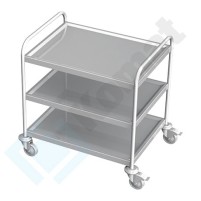 Wózek kelnerski 3-poziomowy 800x500x850, AISI 304, Komat KWT-403
