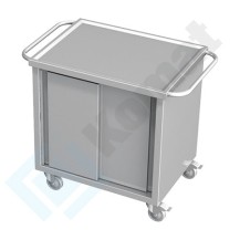 Wózek kelnerski z szafką 800x600x850, AISI 304, Komat KWT-406