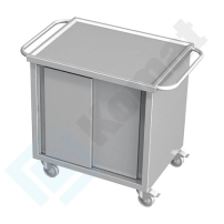 Wózek kelnerski z szafką 900x600x850, AISI 304, Komat KWT-406