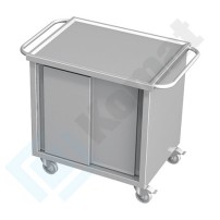 Wózek kelnerski z szafką 1000x600x850, AISI 304, Komat KWT-406