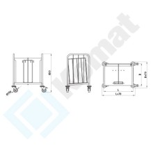 Wózek do transportu talerzy 650x500x850, AISI 304, Komat KWT-410