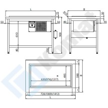 Stanowisko z płytą chłodniczą 890x700x900, AISI 304, Komat KL1-13.7002