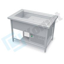 Stanowisko z wanną chłodniczą z wymuszonym obiegiem powietrza 1015x800x900, AISI 304, Komat KL1-16.8002