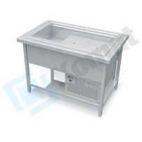 Stanowisko z wanną chłodniczą z wymuszonym obiegiem powietrza 1015x800x900, AISI 304, Komat KL1-16.8002