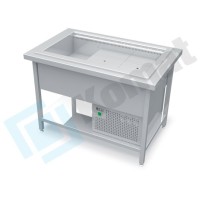 Stanowisko z wanną chłodniczą z wymuszonym obiegiem powietrza 1015x800x900, AISI 304, Komat KL1-16.8002