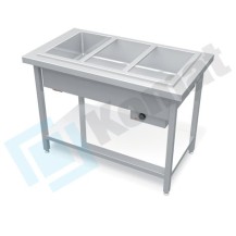 Stanowisko z bemarem wodnym jednokomorowym 1235x800x900, AISI 304, Komat KL1-20.8013