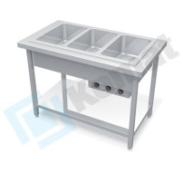 Stanowisko z bemarem wodnym wielokomorowym 1560x800x900, AISI 304, Komat KL1-21.8044