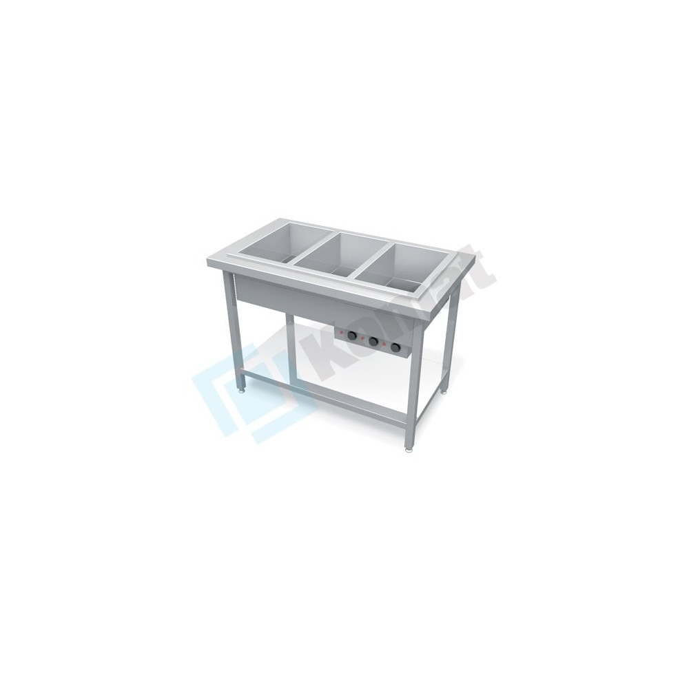 Stanowisko z bemarem powietrznym wielokomorowym 890x800x900, AISI 304, Komat KL1-22.8022