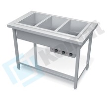 Stanowisko z bemarem powietrznym wielokomorowym 1560x800x900, AISI 304, Komat KL1-22.8044