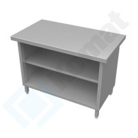 Stanowisko z szafką otwartą z półką 800x800x900, AISI 304, Komat KL2-02.8080