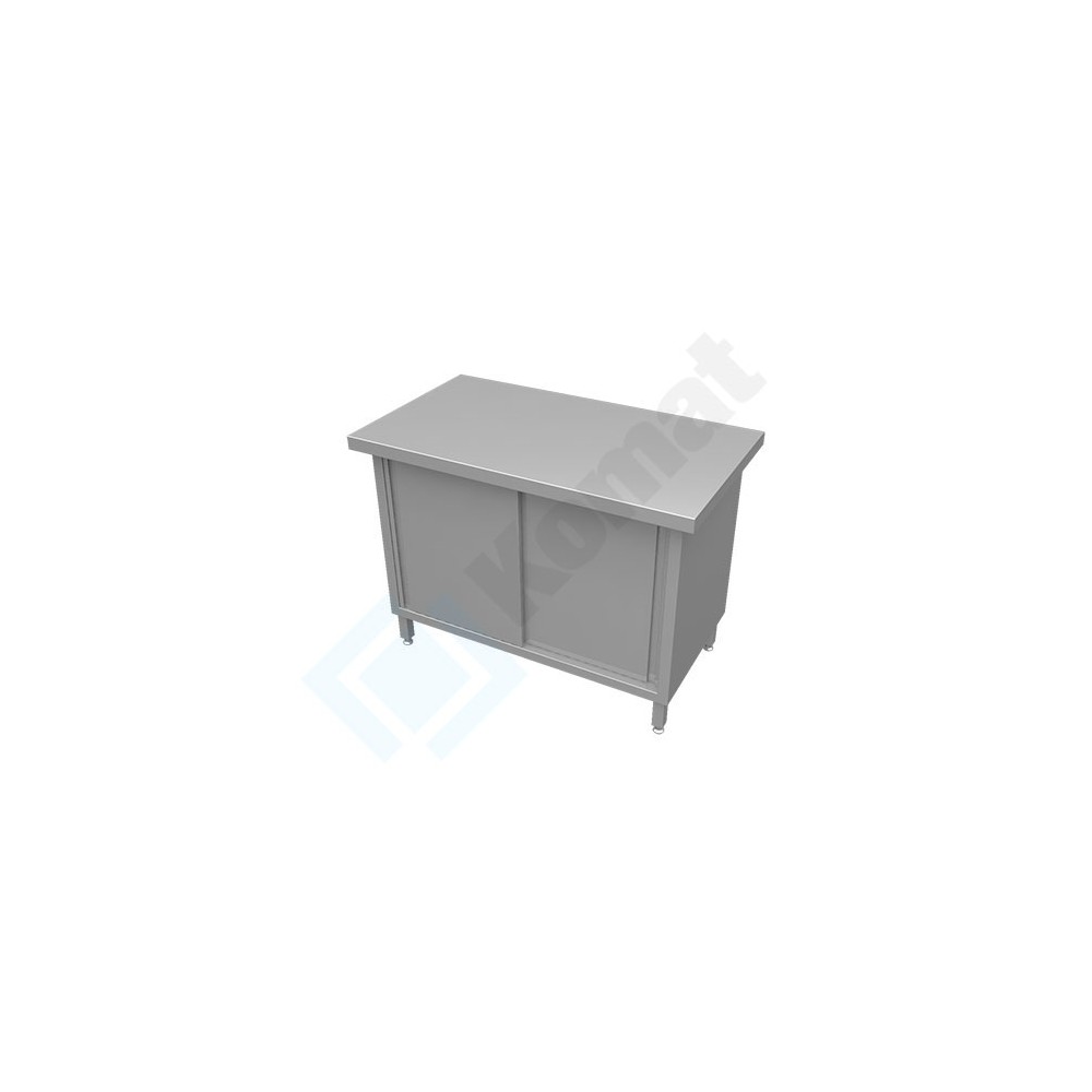 Stanowisko z szafką z drzwiami suwanymi 1500x700x900, AISI 304, Komat KL2-03.7150