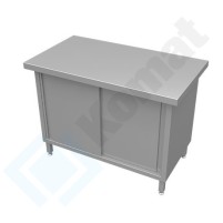 Stanowisko z szafką z drzwiami suwanymi 1300x800x900, AISI 304, Komat KL2-03.8130