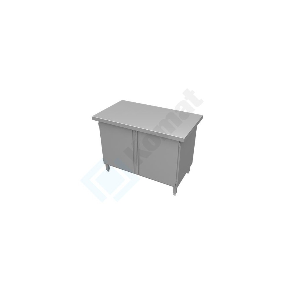 Stanowisko z szafką z drzwiami skrzydłowymi 1000x800x900, AISI 304, Komat KL2-04.8100