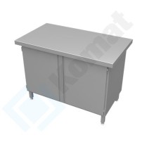 Stanowisko z szafką z drzwiami skrzydłowymi 1100x800x900, AISI 304, Komat KL2-04.8110