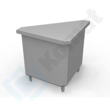 Stanowisko z szafką narożną zewnętrzną 90° 1075x570x900, AISI 304, Komat KL2-06.7090