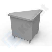 Stanowisko z szafką narożną zewnętrzną 90° 1075x570x900, AISI 304, Komat KL2-06.7090