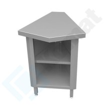Stanowisko z szafką narożną wewnętrzną 45° 691x790x900, AISI 304, Komat KL2-07.7045