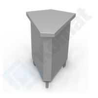 Stanowisko z szafką narożną zewnętrzną 45° 691x790x900, AISI 304, Komat KL2-08.7045